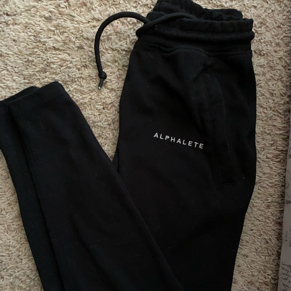 Alphalete black cotton joggers. Size M
